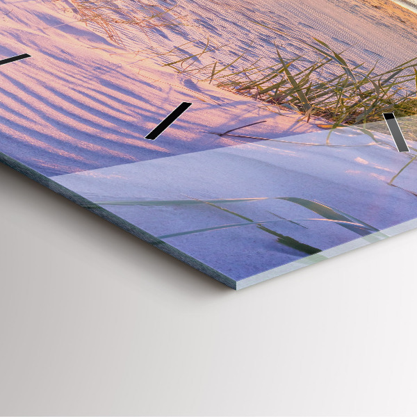 Wanduhr modern quadratisch Polnischer Sonnenuntergang am Meer