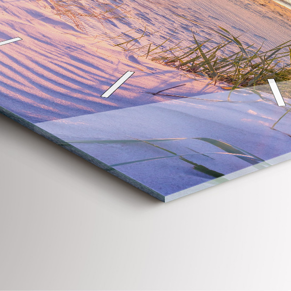 Wanduhr modern quadratisch Polnischer Sonnenuntergang am Meer