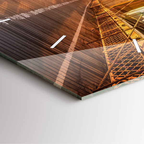 Wanduhr quadratisch Brooklyn-Brücke NYC