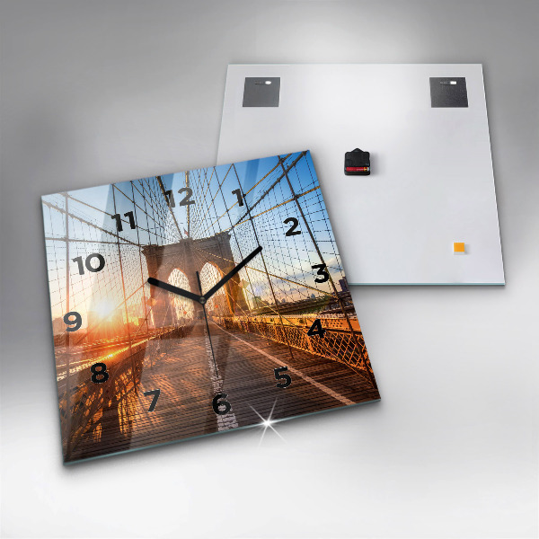 Wanduhr quadratisch Brooklyn-Brücke NYC