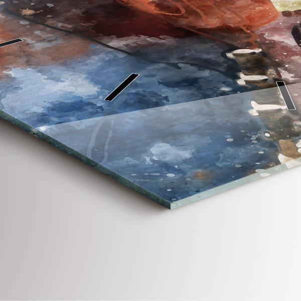 Wanduhr quadratisch mit motiv Gitarren-Visualisierung