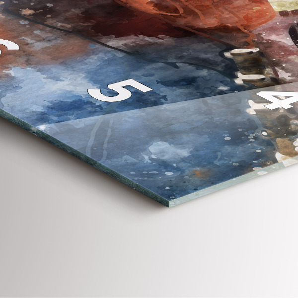 Wanduhr quadratisch mit motiv Gitarren-Visualisierung