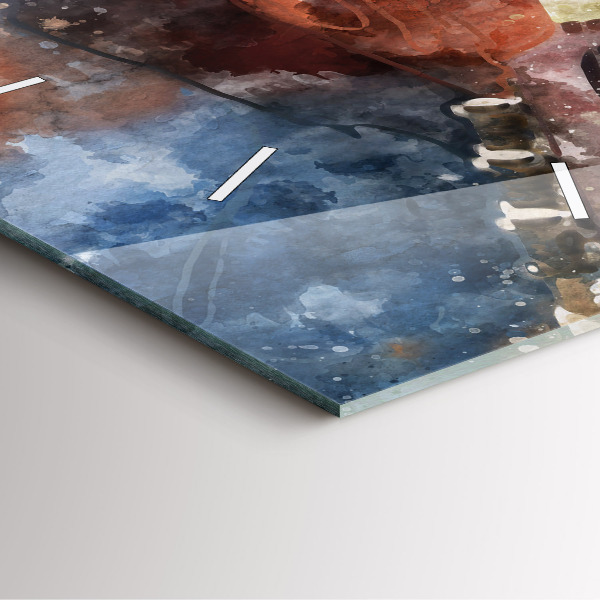 Wanduhr quadratisch mit motiv Gitarren-Visualisierung