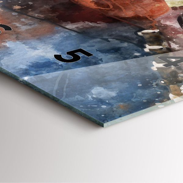 Wanduhr quadratisch mit motiv Gitarren-Visualisierung