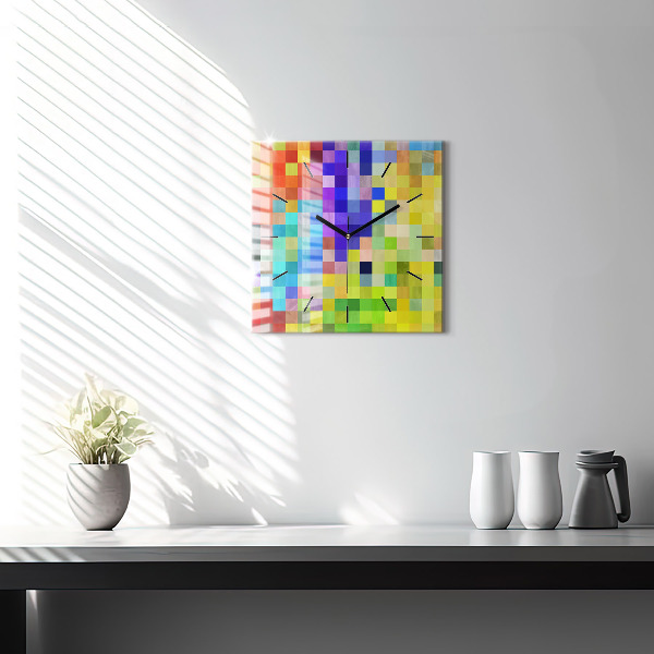Wanduhr quadratisch Komposition von Quadraten