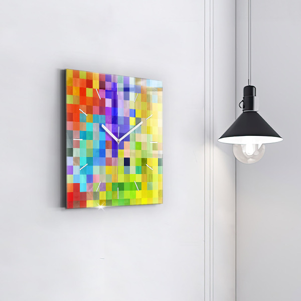 Wanduhr quadratisch Komposition von Quadraten