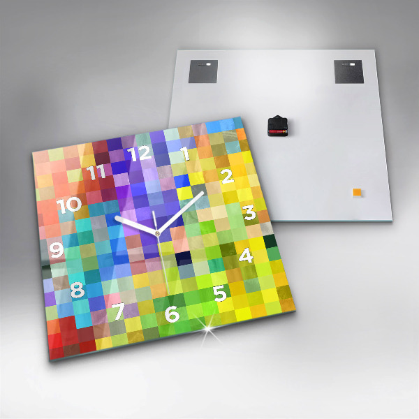 Wanduhr quadratisch Komposition von Quadraten