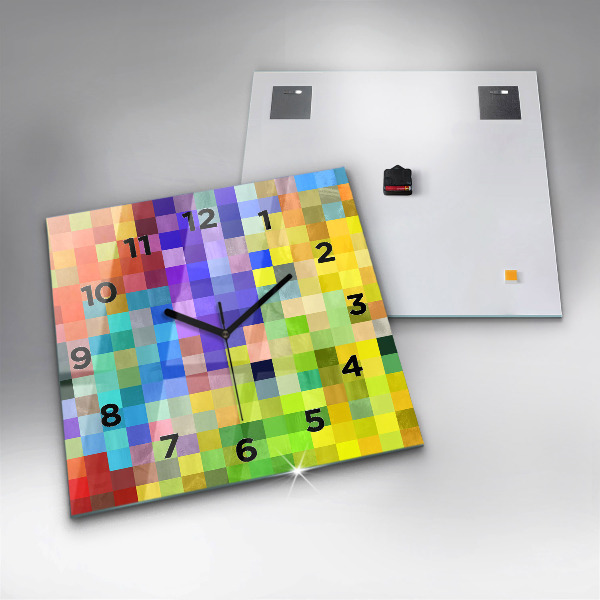 Wanduhr quadratisch Komposition von Quadraten