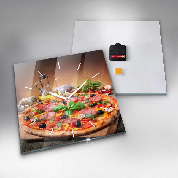 Wanduhr quadratisch mit motiv Kulinarisches Herz von Italien