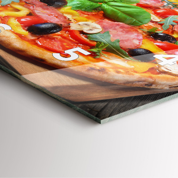 Wanduhr quadratisch mit motiv Kulinarisches Herz von Italien