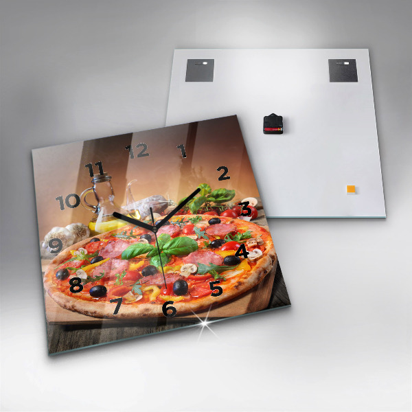 Wanduhr quadratisch mit motiv Kulinarisches Herz von Italien