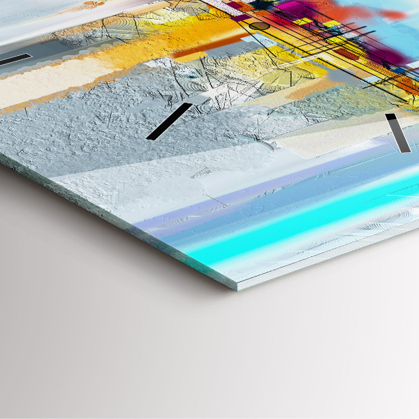 Wanduhr quadratisch Abstrakte Öl-Landschaft