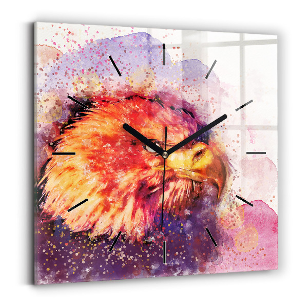 Wanduhr quadratisch mit motiv Aquarell Adler