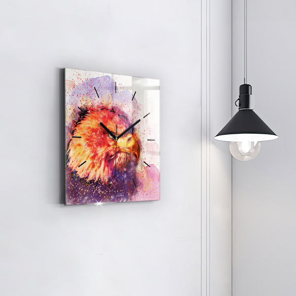 Wanduhr quadratisch mit motiv Aquarell Adler
