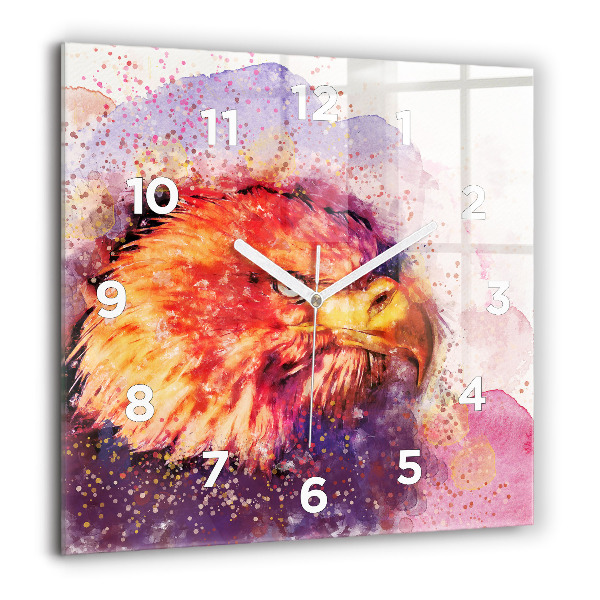 Wanduhr quadratisch mit motiv Aquarell Adler
