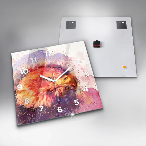 Wanduhr quadratisch mit motiv Aquarell Adler