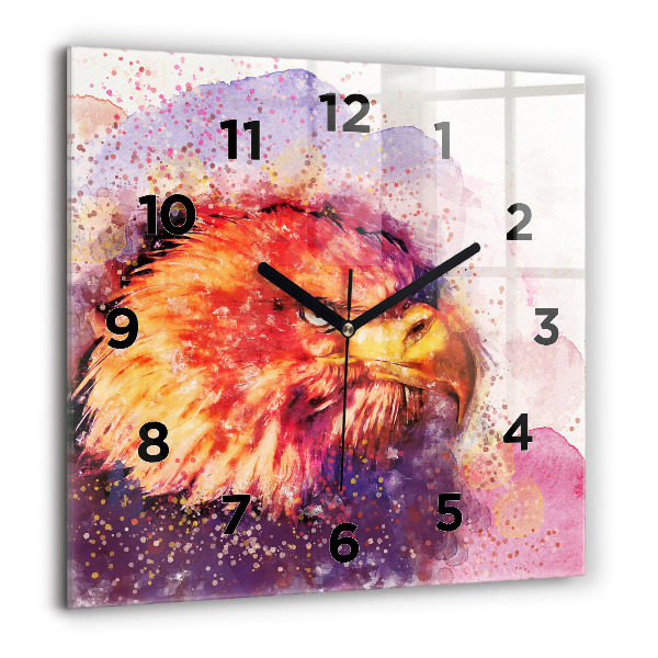 Wanduhr quadratisch mit motiv Aquarell Adler
