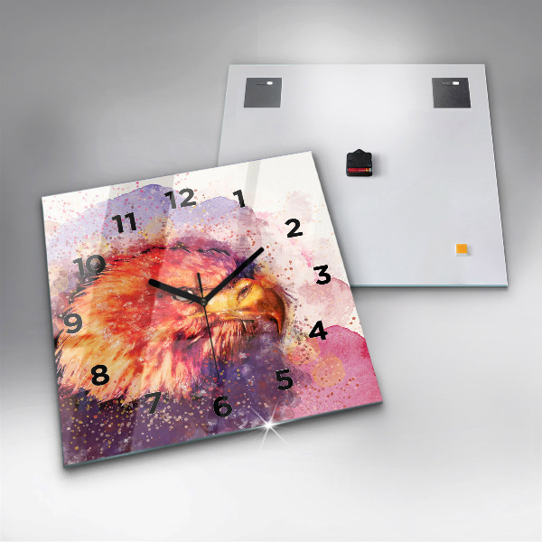 Wanduhr quadratisch mit motiv Aquarell Adler