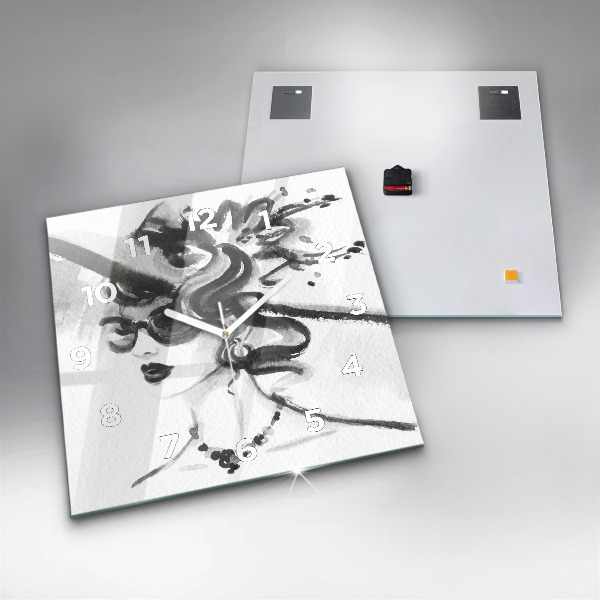Wanduhr quadratisch Modische Frau