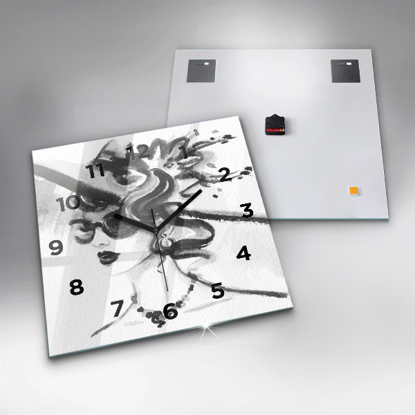 Wanduhr quadratisch Modische Frau