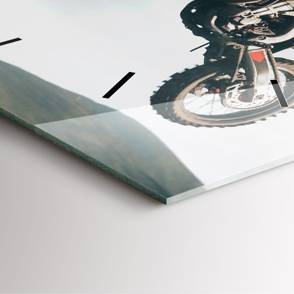 Wanduhr modern quadratisch Motorrad im Adrenalin-Stil