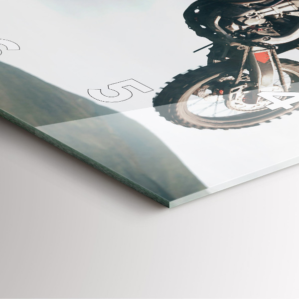 Wanduhr modern quadratisch Motorrad im Adrenalin-Stil