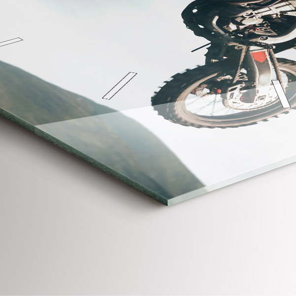 Wanduhr modern quadratisch Motorrad im Adrenalin-Stil