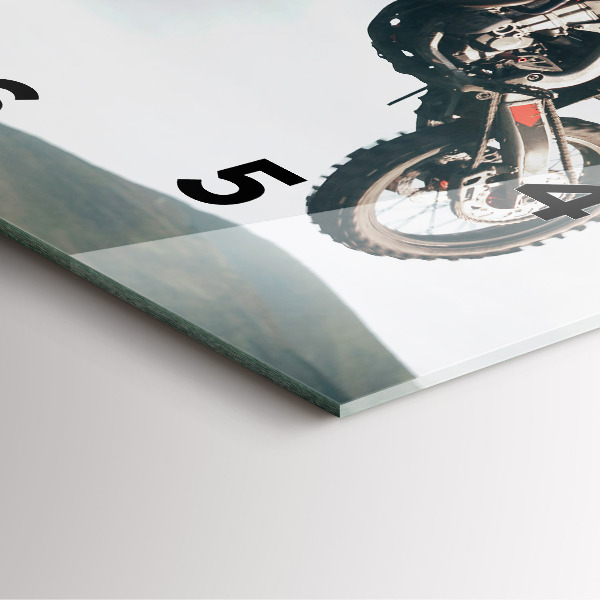 Wanduhr modern quadratisch Motorrad im Adrenalin-Stil