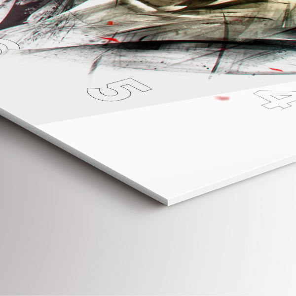 Wanduhr modern quadratisch Gezeichnetes Porträt eines Wolfes