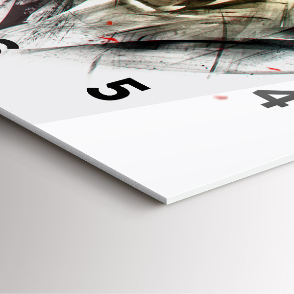 Wanduhr modern quadratisch Gezeichnetes Porträt eines Wolfes