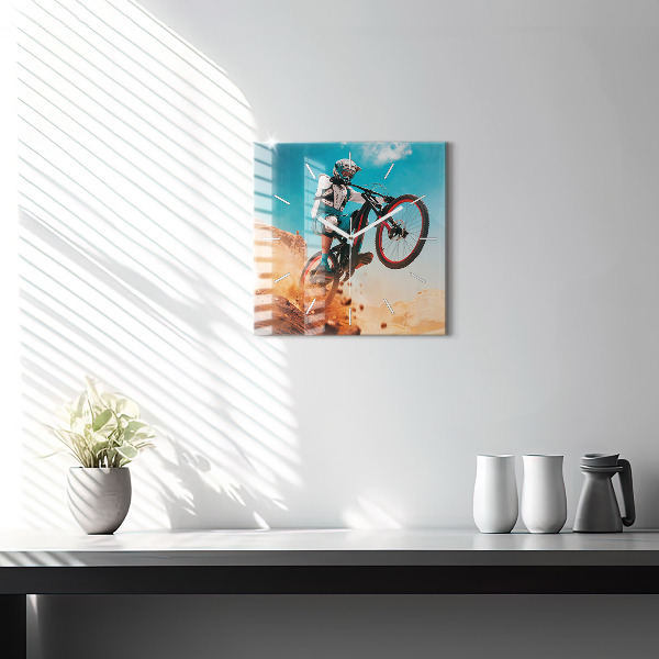 Wanduhr quadratisch mit motiv Stuntman und Adrenalin