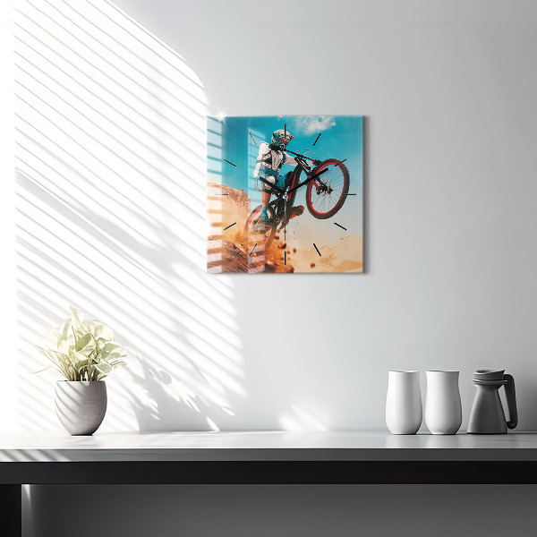 Wanduhr quadratisch mit motiv Stuntman und Adrenalin