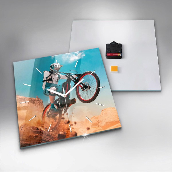 Wanduhr quadratisch mit motiv Stuntman und Adrenalin