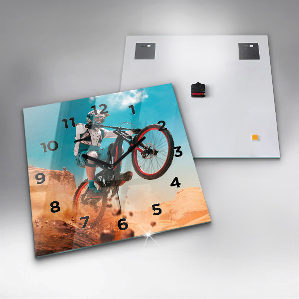 Wanduhr quadratisch mit motiv Stuntman und Adrenalin