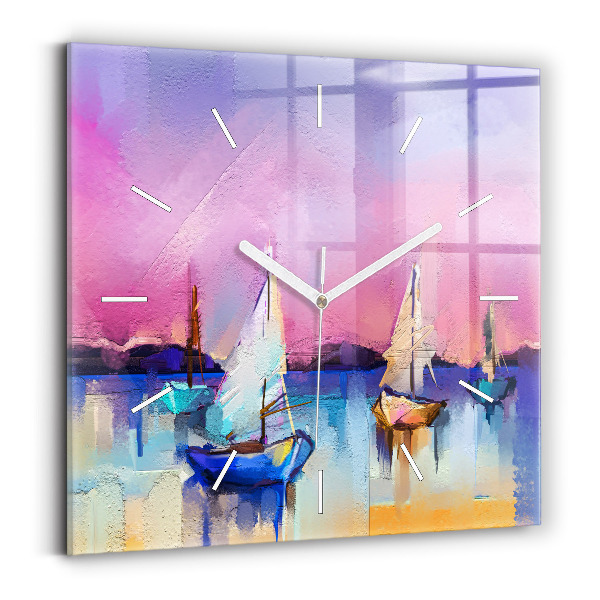 Wanduhr modern quadratisch Meereslandschaft