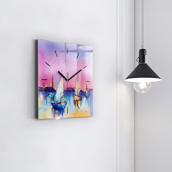 Wanduhr modern quadratisch Meereslandschaft