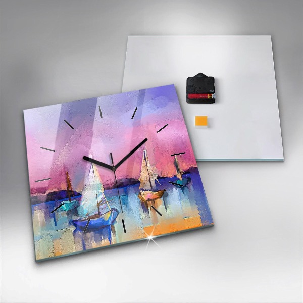 Wanduhr modern quadratisch Meereslandschaft