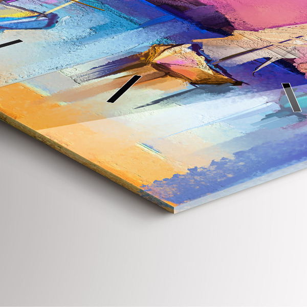 Wanduhr modern quadratisch Meereslandschaft