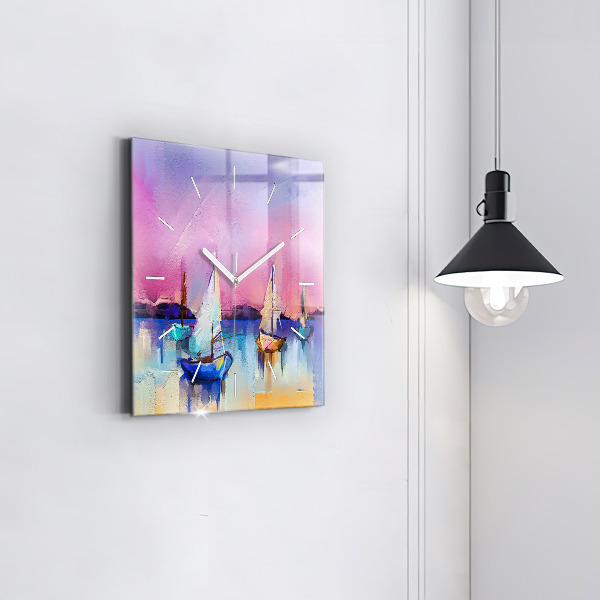 Wanduhr modern quadratisch Meereslandschaft