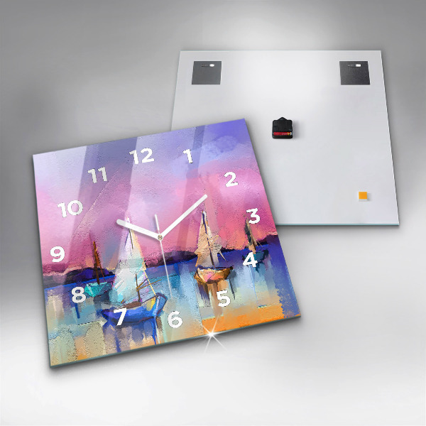 Wanduhr modern quadratisch Meereslandschaft