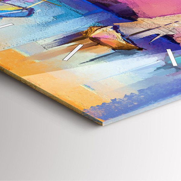 Wanduhr modern quadratisch Meereslandschaft