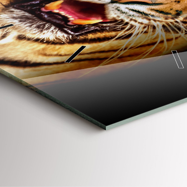 Wanduhr quadratisch Tiger - wildes Auge
