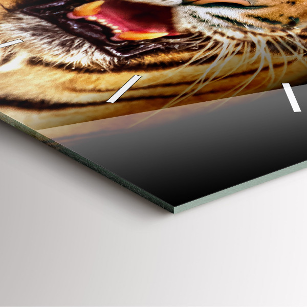 Wanduhr quadratisch Tiger - wildes Auge