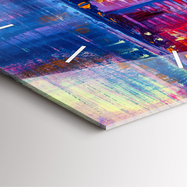 Wanduhr modern quadratisch Abstrakt von Wolkenkratzern