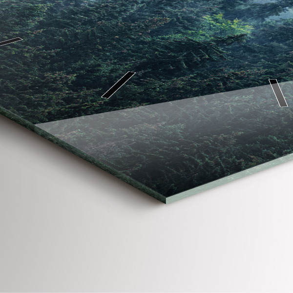 Wanduhr quadratisch mit motiv Neblige Berglandschaft