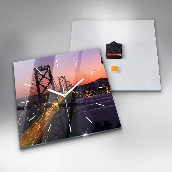 Wanduhr modern quadratisch Sonnenuntergang in den USA