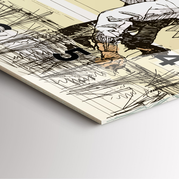 Wanduhr quadratisch mit motiv Frau pflückt Reis