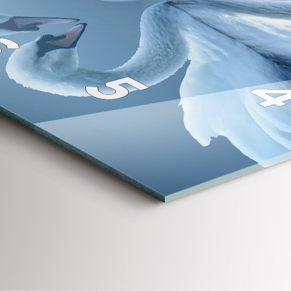 Wanduhr quadratisch Schwäne im Herzen