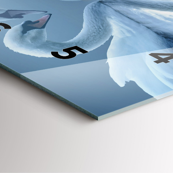 Wanduhr quadratisch Schwäne im Herzen