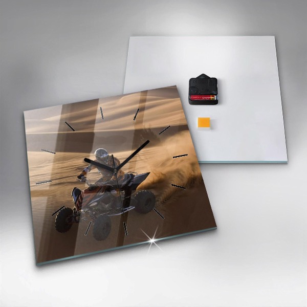 Wanduhr quadratisch Quad in der Wüste